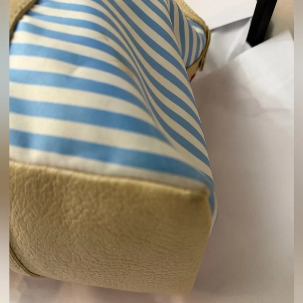 Kate Spade Red and Cream Striped Tote